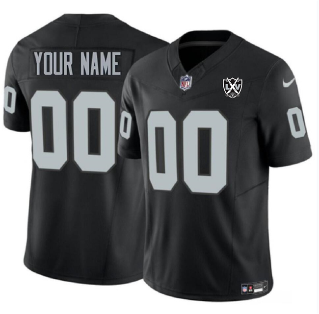 Men's Las Vegas Raiders Active Player Custom Black 2024 F.U.S.E 65th Anniversary Patch Vapor Football Stitched Jersey - Click Image to Close